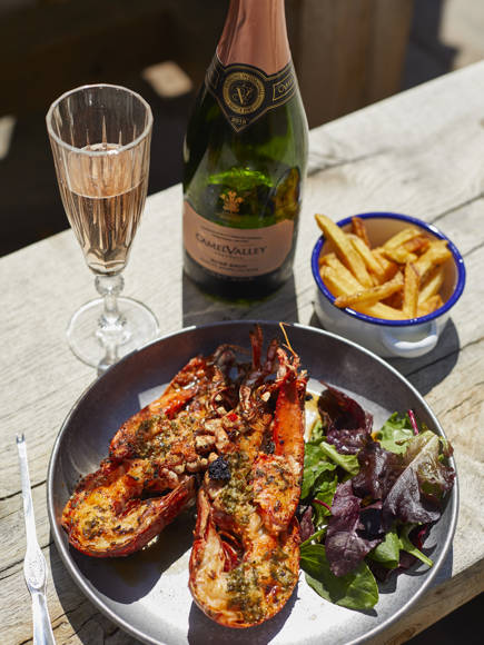 Lobster & Camel Valley At THE PIG At Harlyn Bay